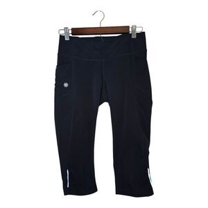 Athleta Be Free Knicker Capri Leggings Women’s Size Small Black Reflective